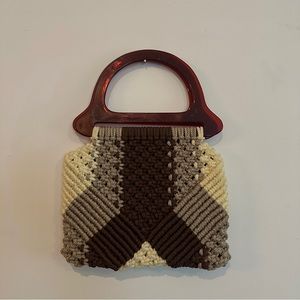 Vintage 1970s Macrame Purse